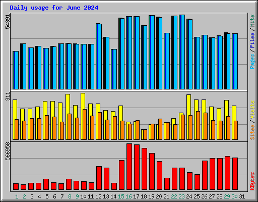 Daily usage for June 2024