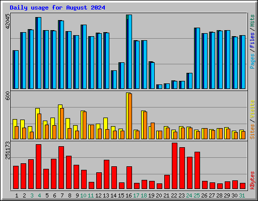 Daily usage for August 2024