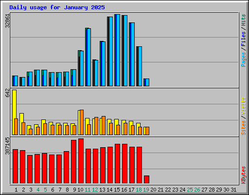 Daily usage for January 2025