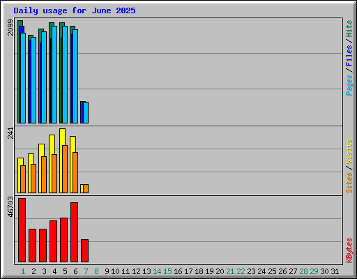 Daily usage for June 2025