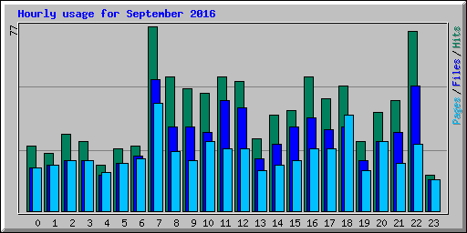 Hourly usage for September 2016